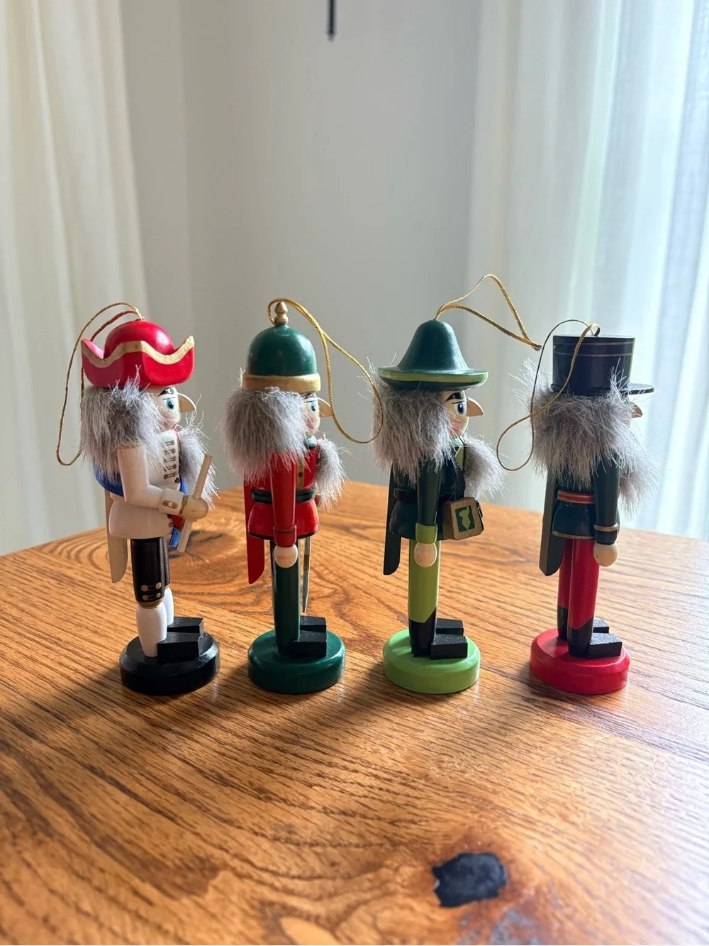 VTG Timeless Treasures Wooden Nutcracker Christmas Ornaments- set of 4